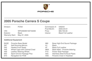 2005 Porsche 997 Carrera S 6-Speed