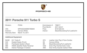 27K-Mile 2011 Porsche 997 Turbo S Coupe