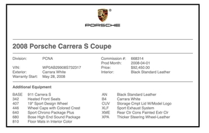 2008 Porsche 997 Carrera S Coupe 6-Speed