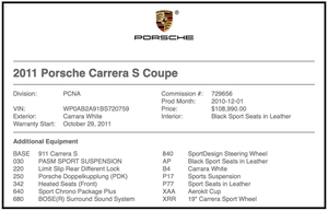 2011 Porsche 997.2 Carrera S Aerokit Cup