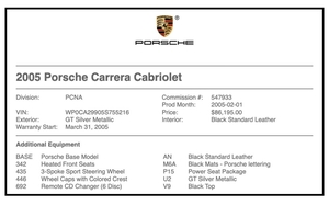 2005 Porsche 997 Carrera Cabriolet 6-Speed
