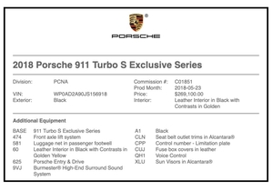 500-Mile 2018 Porsche 991.2 Turbo S Exclusive