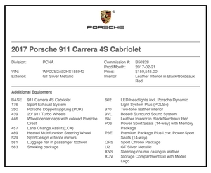 19K-Mile 2017 Porsche 991.2 Carrera 4S Cabriolet