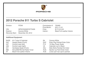 2012 Porsche 997.2 Turbo S Cabriolet