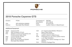 2018 Porsche Cayenne GTS Moonlight Blue Metallic