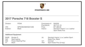 10K-Mile 2017 Porsche 718 Boxster S