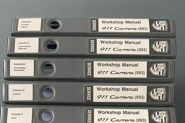 NO RESERVE Porsche 993 Workshop Manuals