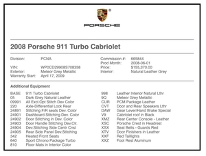 2008 Porsche 997 Turbo Cabriolet 6-Speed