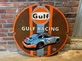 No Reserve Gulf Racing Porsche 911 Enamel Sign