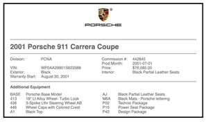 2001 Porsche 996 Carrera Coupe 6-Speed