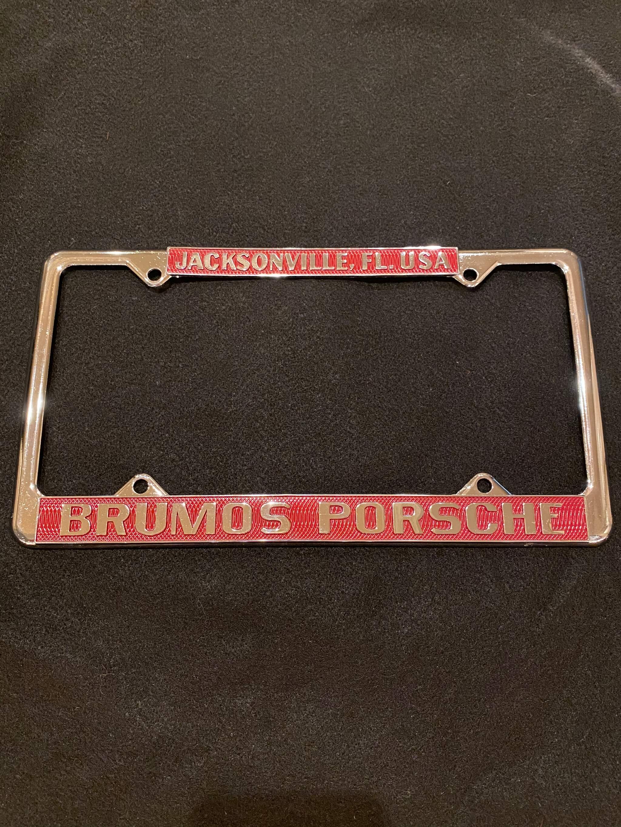 NO RESERVE- Brumos Porsche Dealership Collectible License Plate Frame