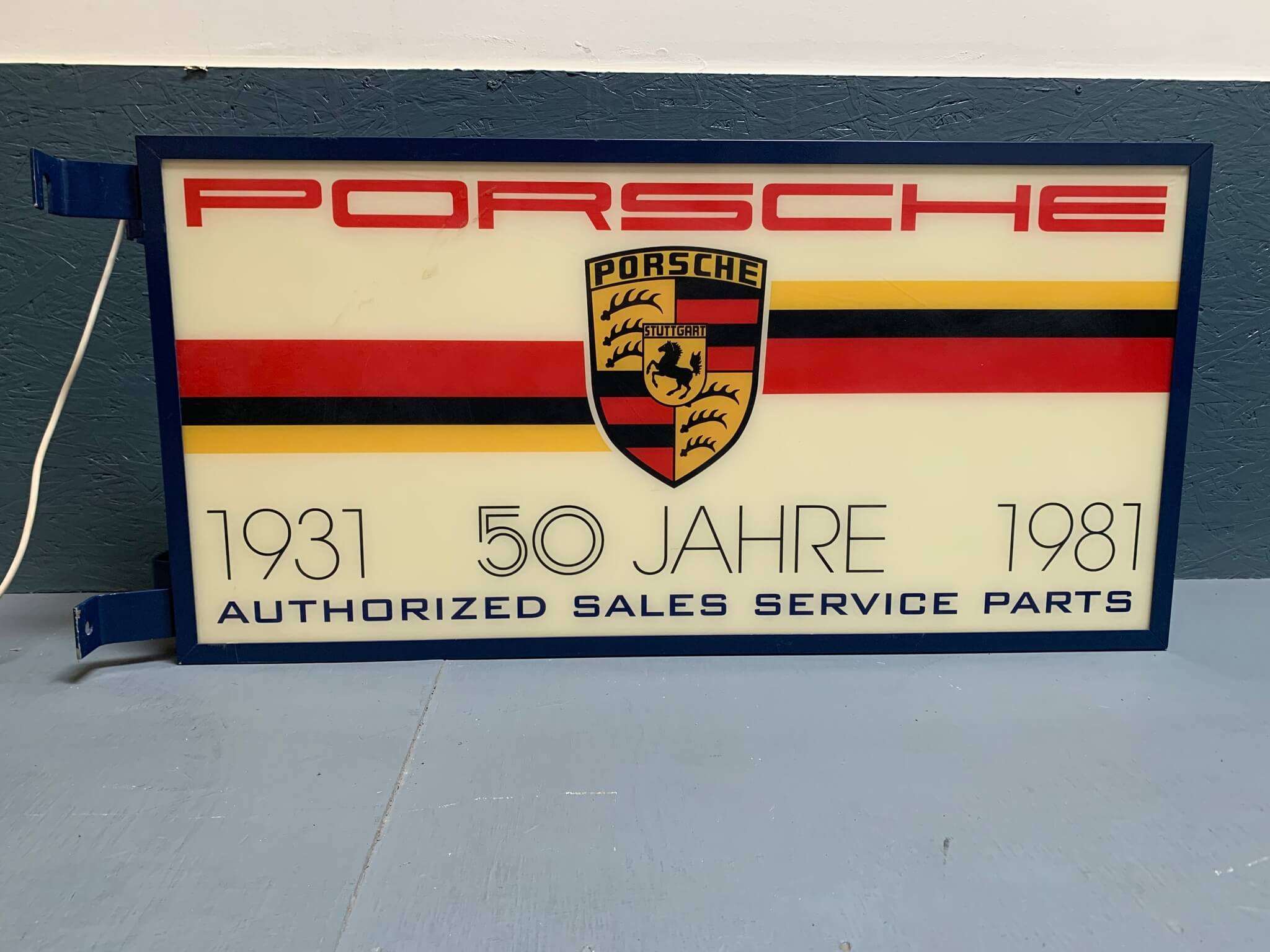 Porsche 50 Jahre (year) Anniversary Double-sided Illuminated Sign (40" x 20")