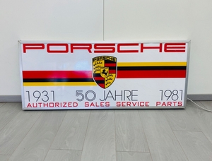 No-Reserve Porsche 50th Jahre (Year) Anniversary Illuminated Sign - 54" x 22"