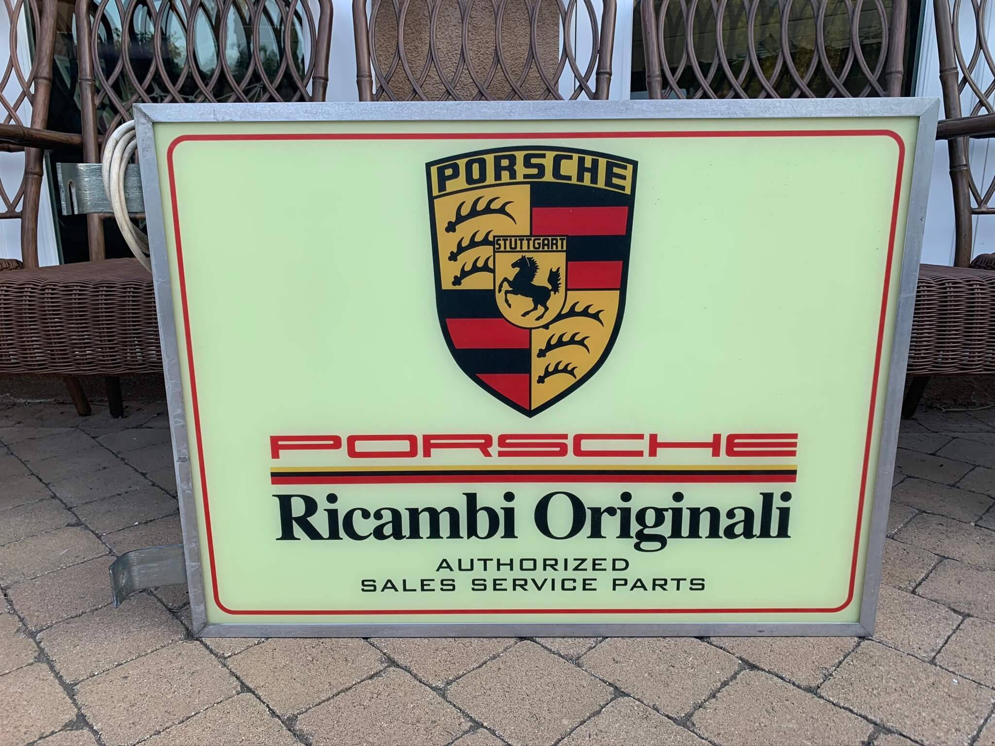  Porsche Ricambi Originali Double-Sided Illuminated Sign (31" x 24")
