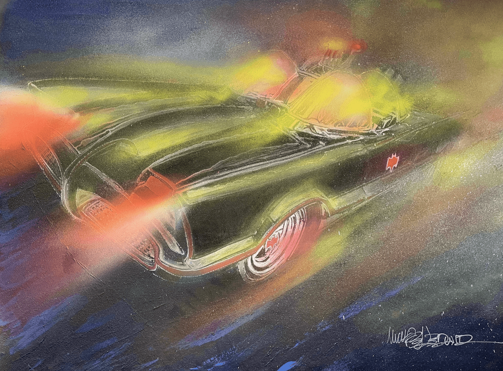 “To the Batmobile!” Painting by Michael Ledwitz