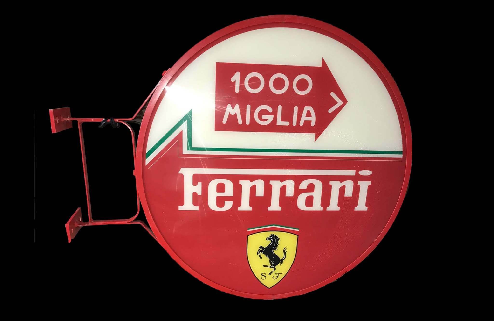  Illuminated Double-sided 1000 Miglia Ferrari Sign (33" 1/4" x 3 1/2")