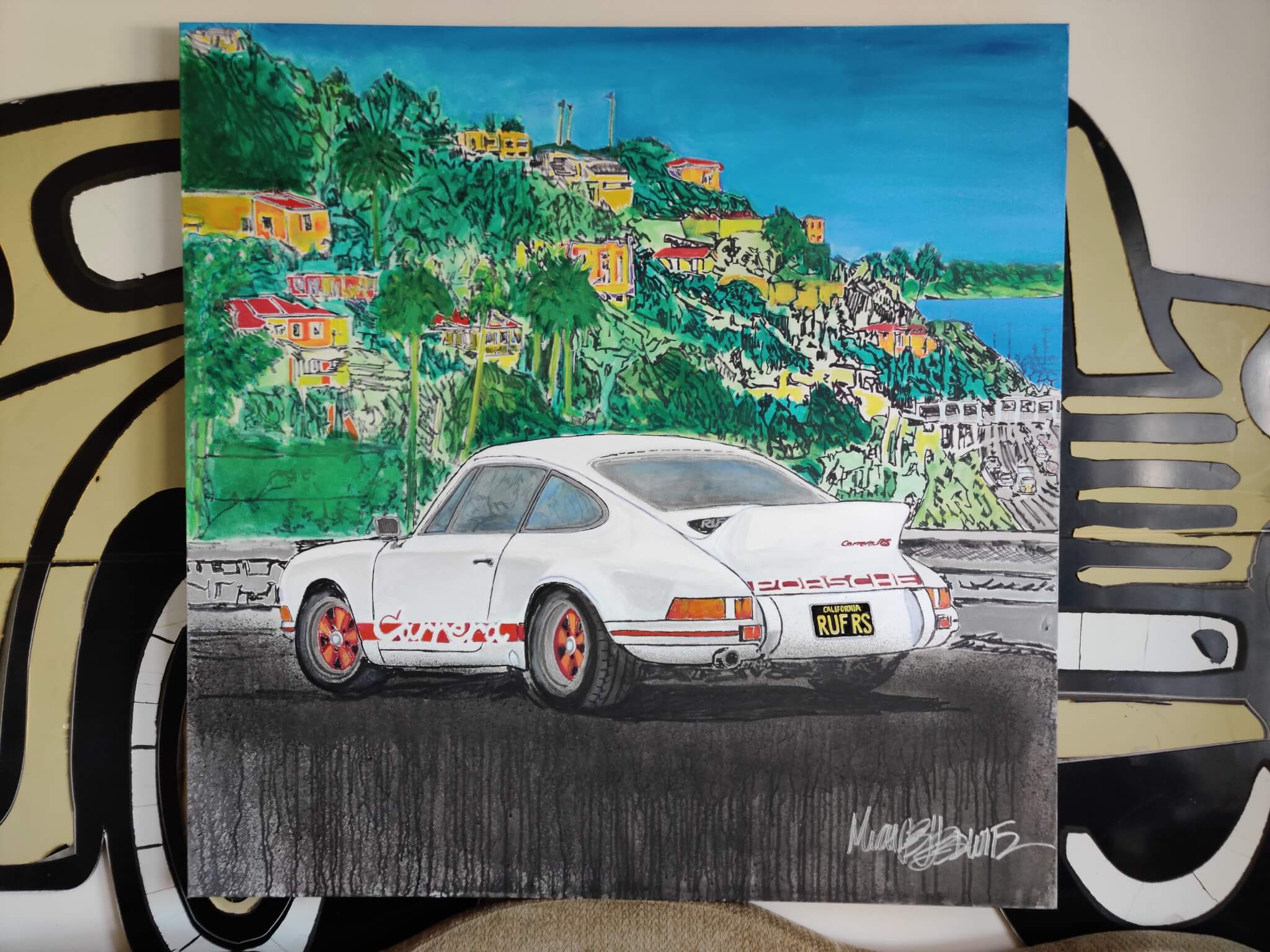 "Let's Go Home" 911 Carrera RS Painting by Michael Ledwitz