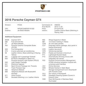  2016 Porsche 981 Cayman GT4
