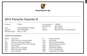 2012 Porsche Cayman R 6-Speed