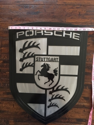 No Reserve - Stainless Steel Porsche Crest (23.5" x 19")