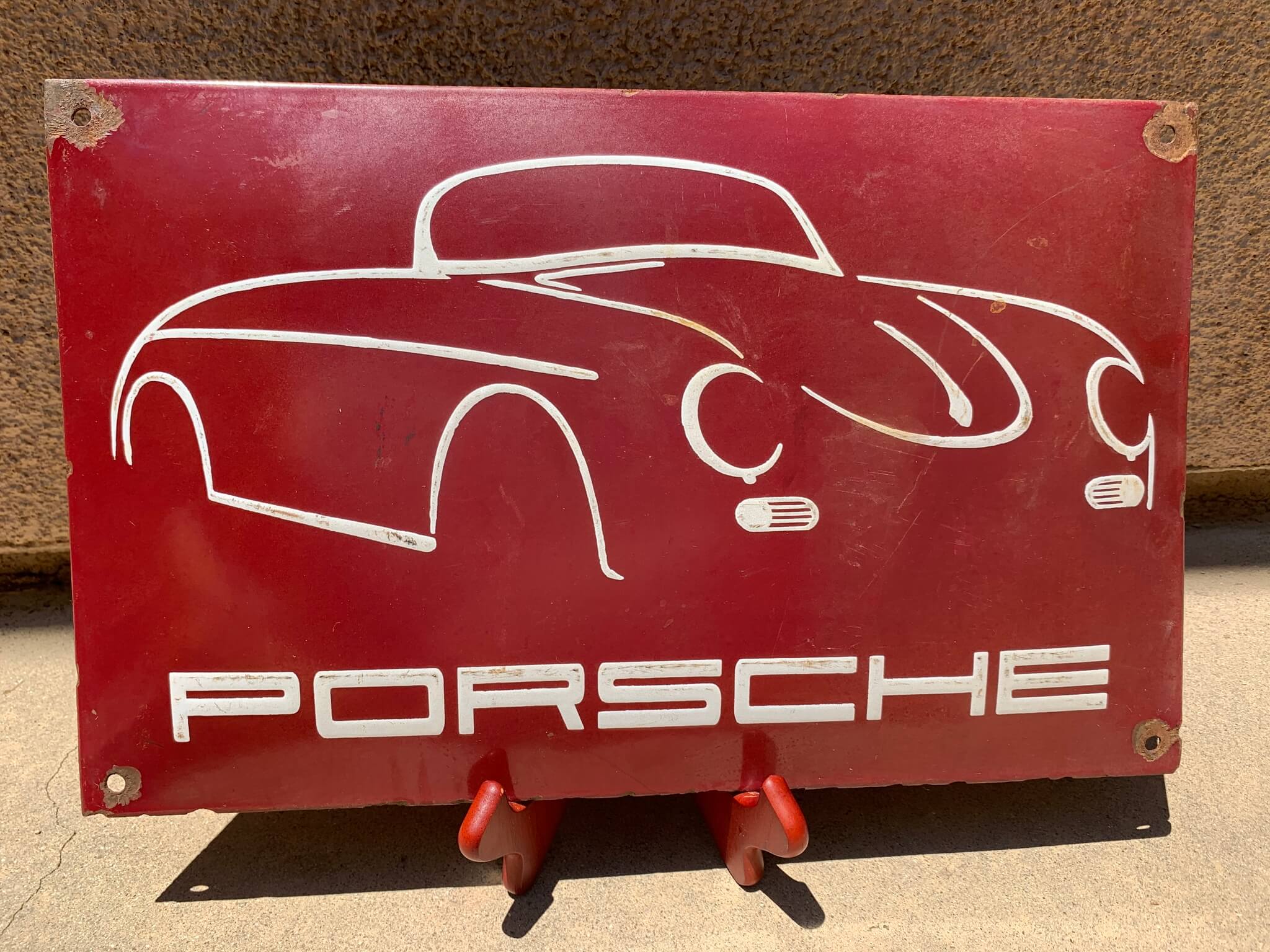 Vintage Porcelain Porsche 356 Sign (15 3/4" x 10")