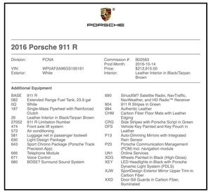 2K-Mile 2016 Porsche 911R 6-Speed #405