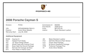  2008 Porsche 987 Cayman S 6-Speed