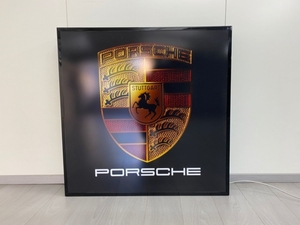  NO RESERVE - 2000's Illuminated Porsche Exhibition Sign (39" x 39")