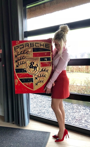 Tanja Stadnic Acrylic Porsche Crest Painting (Covid-19 Charity Auction)