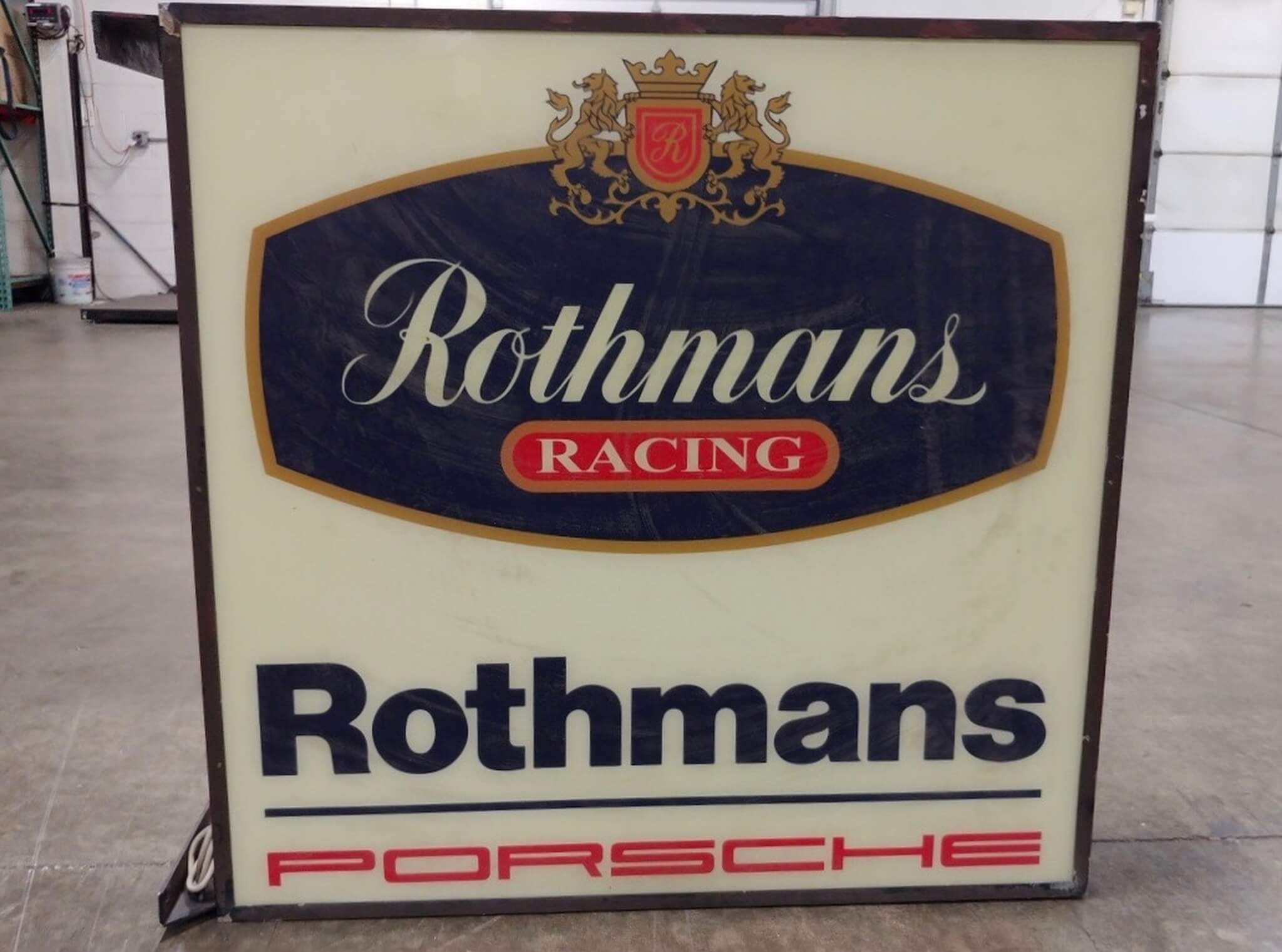 Double-sided Rothmans Racing Illuminated Porsche Sign (36" x 36")