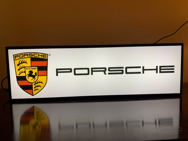 NO RESERVE - Illuminated Porsche Sign (22" x 7" x 4")