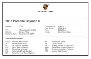 NO RESERVE 2007 Porsche 987 Cayman S 6-Speed