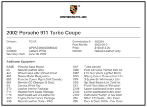 2002 Porsche 996 Turbo X50 w/ Factory Aerokit