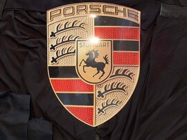  Authentic Enamel Porsche Crest (12" X 15 1/2")