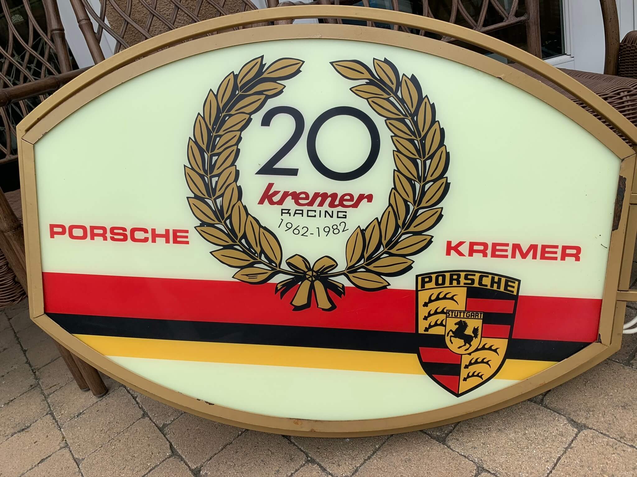 DT: Double-sided Porsche Kremer Racing Illuminated Sign (40" x 26")