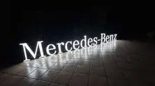 Large Illuminated Mercedes-Benz Dealership Sign