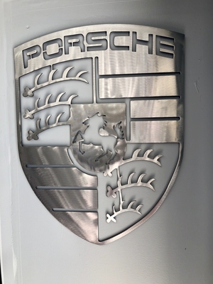 NO RESERVE - Stainless Steel Porsche Crest (20" x 15")