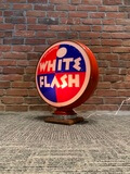 Original Atlantic White Flash Gas Pump Globe