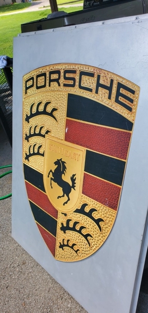 Authentic Porsche Dealership Crest (5' x 3')