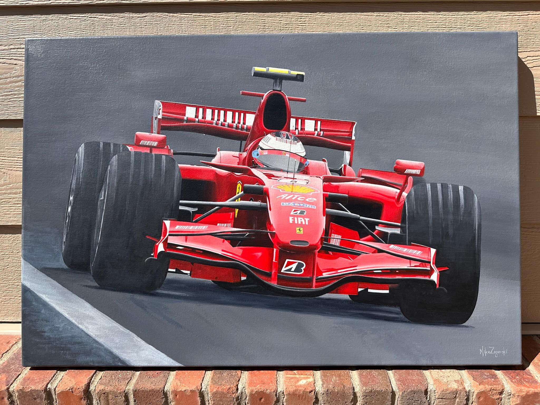 Ferrari Formula 1 Driver Kimi Raikkonen Painting By Mike Zagorski