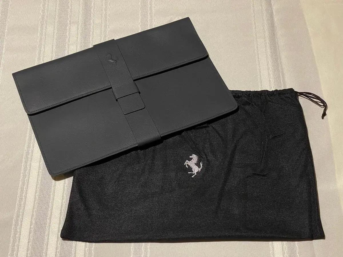 No Reserve Ferrari by Schedoni Black Leather Document Pouch