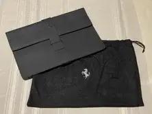 No Reserve Ferrari by Schedoni Black Leather Document Pouch