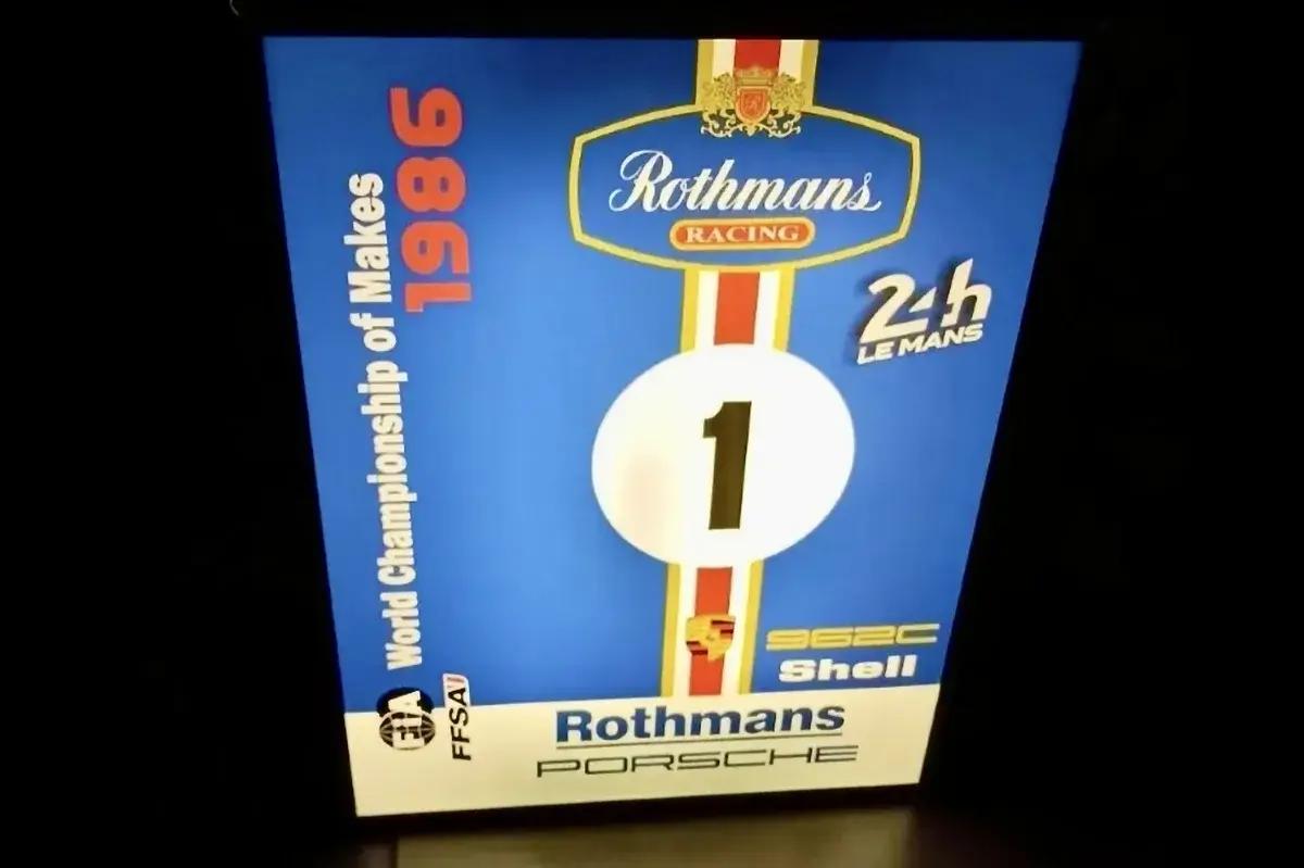  Rothmans Racing Porsche 962C 24 Hours of Le Mans Illuminated Sign