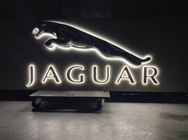  Authentic Illuminated Jaguar Dealership Sign (9' x 36")