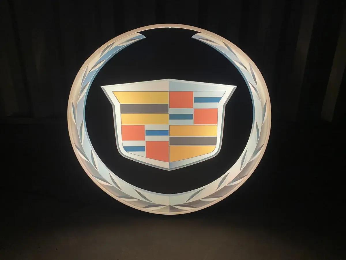 Original 1980s Cadillac Illuminated Dealership Sign
