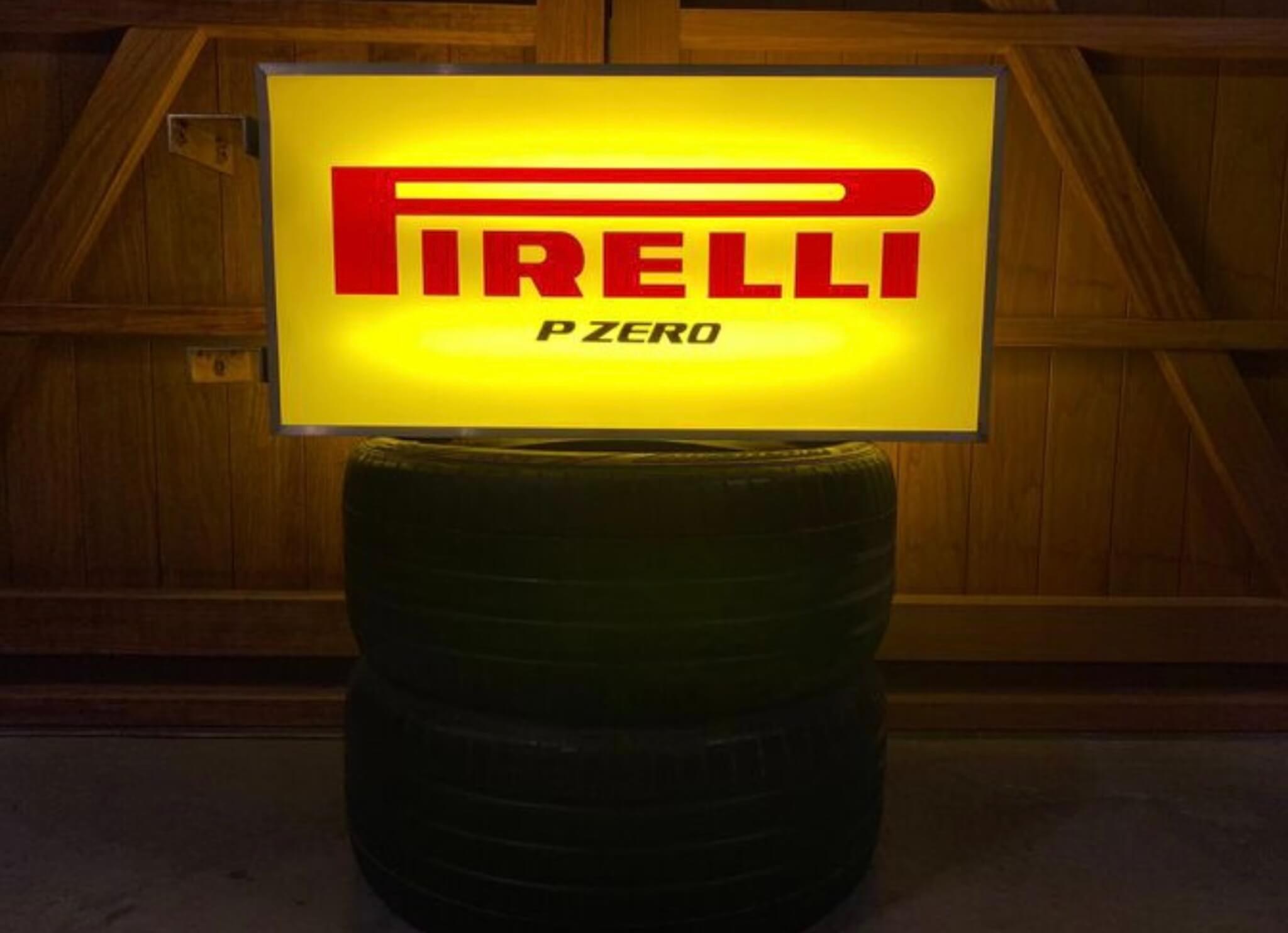 DT: Illuminated Double-sided Pirelli Sign (39" x 19" x 6")