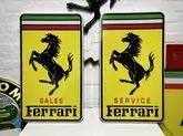  Pair of Illuminated Ferrari Sales & Service Style Signs